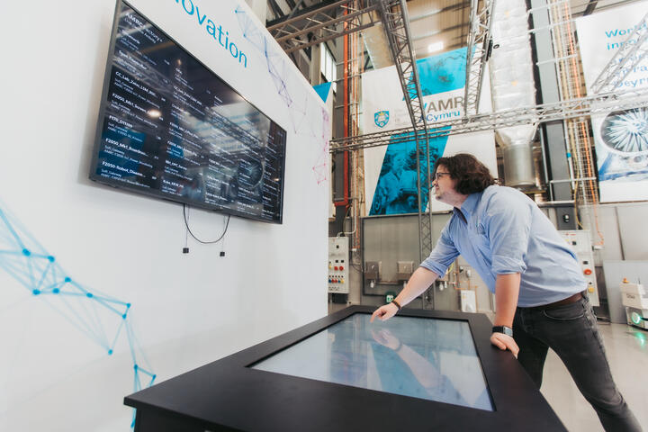 An engineer at AMRC Cymru at a Factory + demonstrator