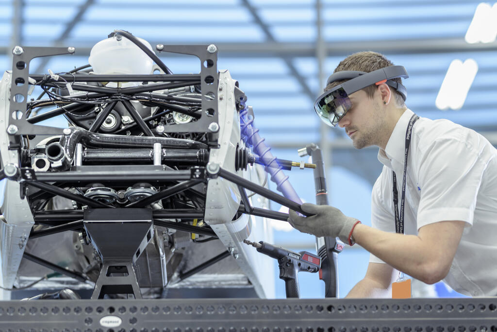 James Lindsay works on the Caterham sports car at the AMRC's Factory 2050.